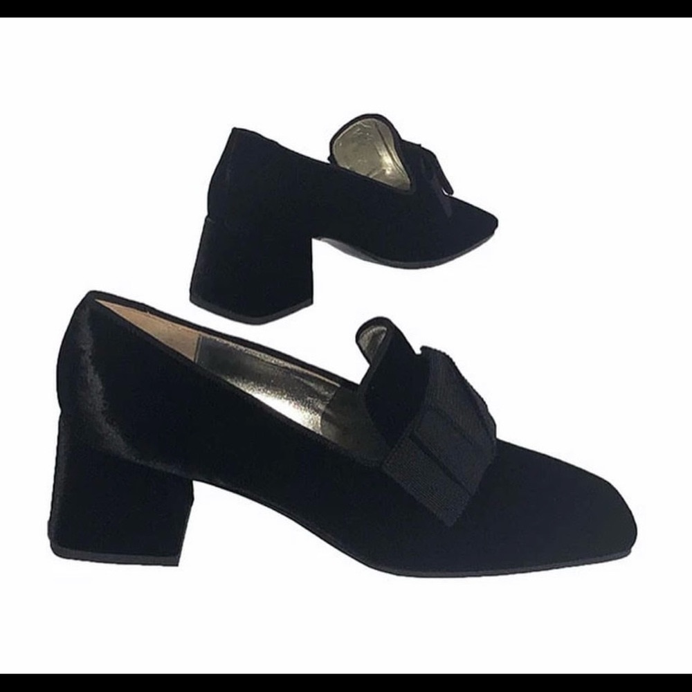 BRAND NEW Suzanne Rae boulevardier smoking loafer in black velvet size 37.5